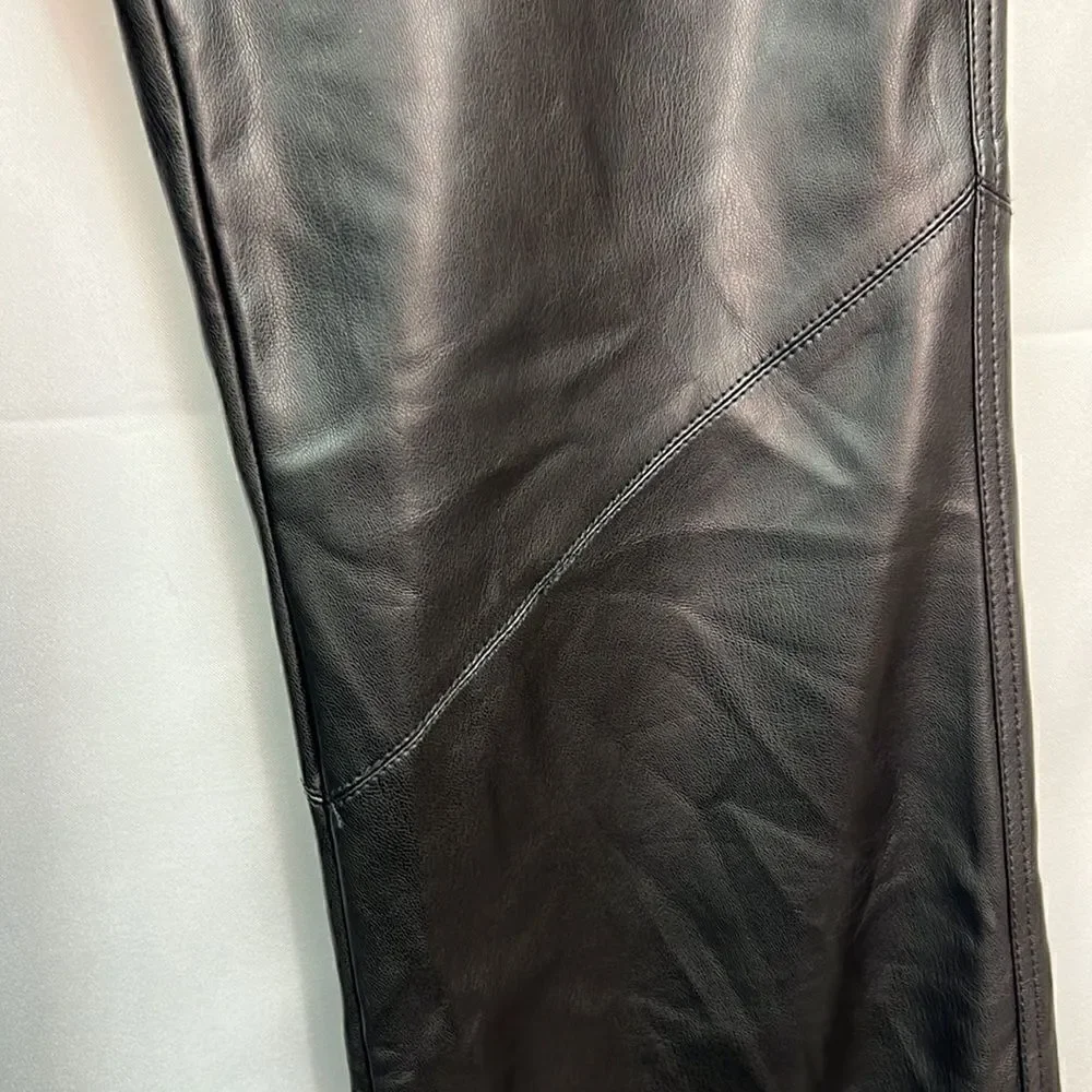 Free People Black Vegan Leather pants jeans size 6 NWT
